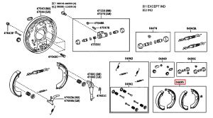 طقم قماشات فرامل خلفية