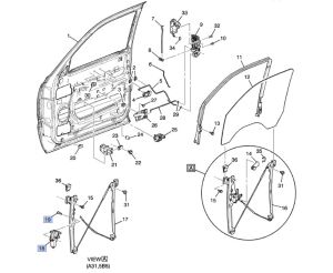 دينمو زجاج الباب الأمامي يمين