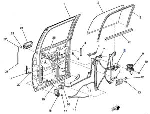 منظم رفع و تنزيل زجاج الباب الخلفي اليسار ( لا يشمل الدينمو)