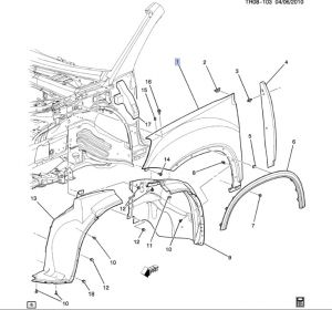 رفرف أمامي يسار