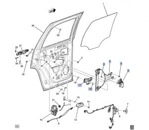 منظم رفع و تنزيل زجاج الباب الخلفي اليسار