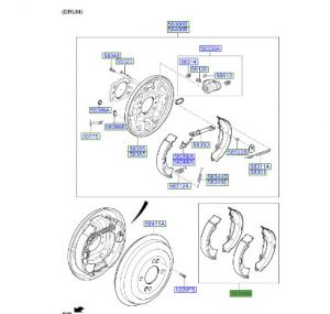 طقم قماشات فرامل خلفية