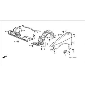 مثبت رفرف أمامي سفلي يمين