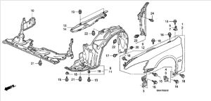قطعة تثبيت رفرف أمامي سفلي يمين