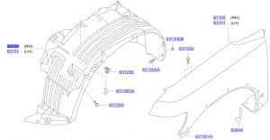 بطانة رفرف أمامي يمين