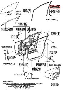 مجرى زجاج باب أمامي