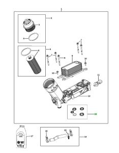 طقم جلود قاعدة فلتر الزيت