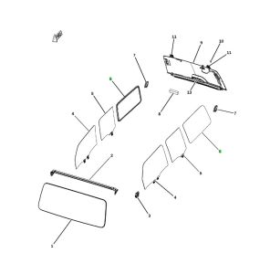 زجاج مثلث خلفي