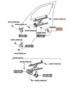 ذراع رفع و تنزيل زجاج الباب الأمامي