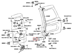 مقبض الباب الداخلي الخلفي