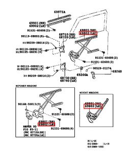 منظم رفع و تنزيل زجاج الباب الأمامي يسار