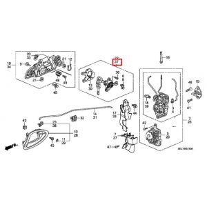 قفل باب و مفتاح أمامي يسار