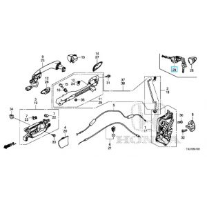 قفل باب و مفتاح أمامي يسار