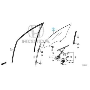 زجاج نافذة الباب (GREEN) (AGC)
