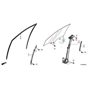 زجاج نافذة الباب (GREEN) (AGC)