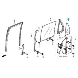 زجاج مثلث الباب (GREEN)