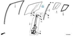 زجاج نافذة الباب (GREEN) (ASAHI)