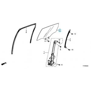 زجاج نافذة الباب (GREEN) (AGC)