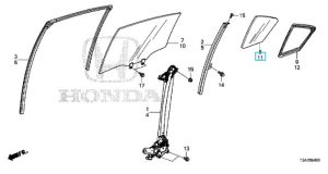 زجاج مثلث الباب (GREEN)