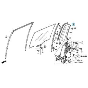 زجاج مثلث الباب (GREEN)