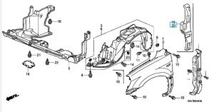 بطانه خلف الرفرف الأمامي يسار