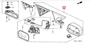 مراية جانبية يمين (كهربائية) *NH578 *(TAFFETA WHITE)