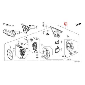 مراية جانبية يمين (AUTO TURN) (R1400) *B538M*(BLUISH SILVER METALLIC)