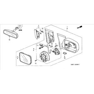 مراية جانبية يسار  (كهربائية)  *YR542M*