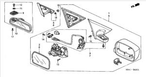 مراية جانبية يسار  (كهربائية) * YR528M*