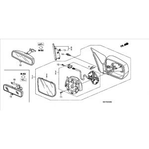 مراية جانبية يسار  (كهربائية) * YR545M*