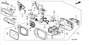 مراية جانبية يسار  (طي أوتوماتيكي) * NH624P 1*