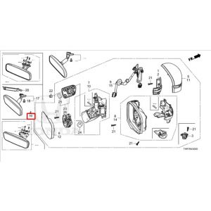 مراية جانبية يسار (R.C.) *NH603P*(WHITE DIAMOND PEARL)