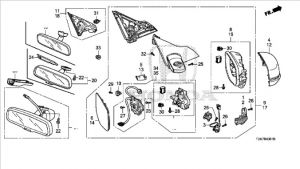 مراية جانبية يسار (طي أوتوماتيكي) *B553P*