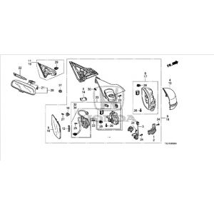 مراية جانبية يسار (طي أوتوماتيكي) *NH731P*