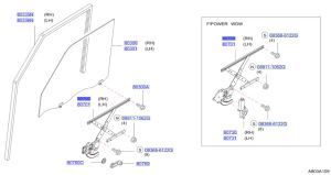 منظم رفع و تنزيل زجاج الباب اليمين