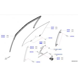 منظم رفع و تنزيل زجاج الباب اليسار