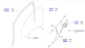 منظم رفع و تنزيل زجاج الباب اليسار