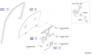 منظم رفع و تنزيل زجاج الباب اليسار
