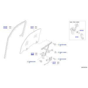 منظم رفع و تنزيل زجاج الباب اليسار