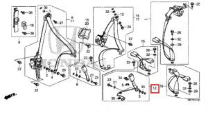 مثبت حزام الأمان الأمامي اليسار *YR233L*(TITANIUM)