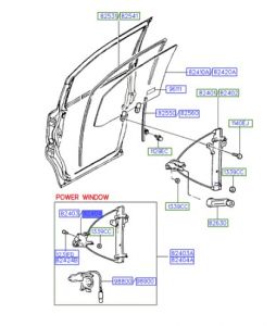 منظم كهربائي لرفع و تنزيل زجاج الباب الأمامي يمين