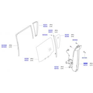 منظم رفع و تنزيل زجاج الباب الخلفي يسار