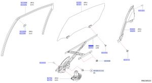 منظم رفع و تنزيل زجاج الباب الخلفي يسار