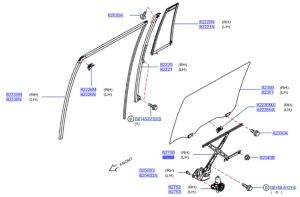 منظم رفع و تنزيل زجاج الباب الخلفي يسار