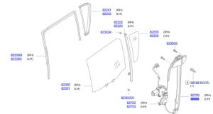 منظم رفع و تنزيل زجاج الباب اليسار