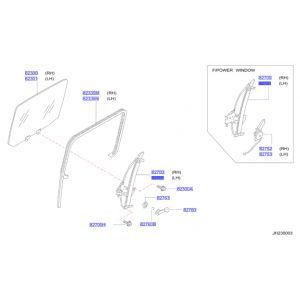 منظم رفع و تنزيل زجاج الباب اليسار