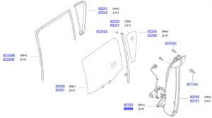 دينمو زجاج الباب الخلفي يسار