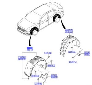بطانة رفرف أمامي يسار