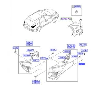 كلبس تثبيت زجاج الباب الخلفي