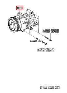 كمبروسر مكيف مع البكرة